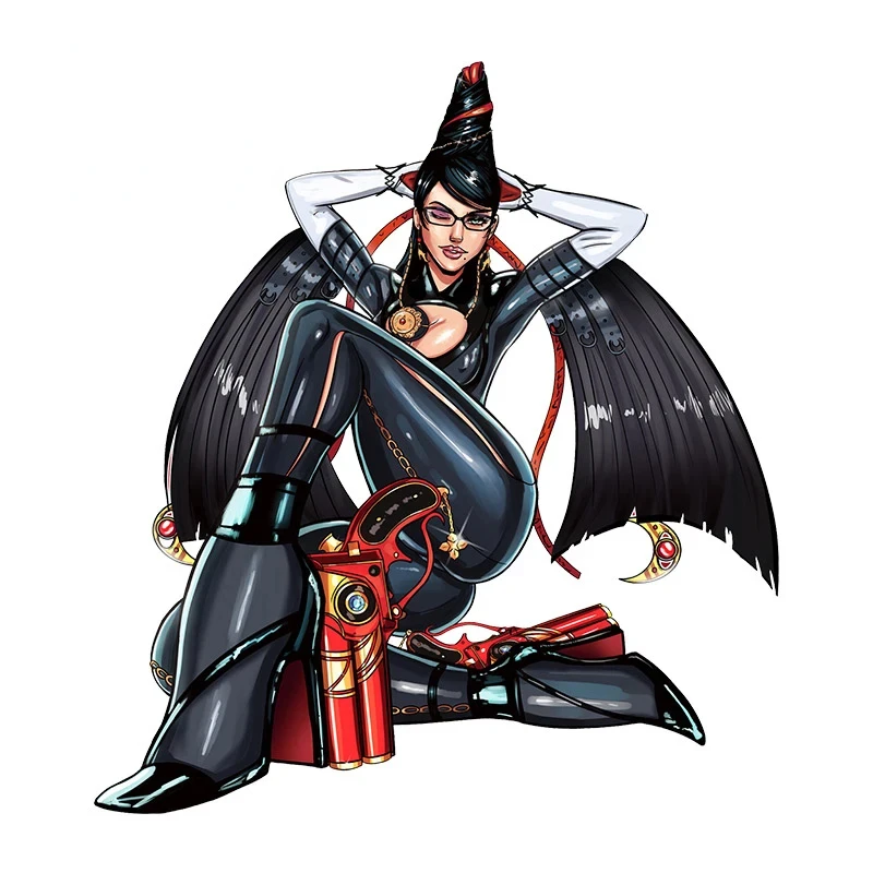 For Bayonetta Sexy Waifu Gun Fire Car Stickers Creative Decals Car Door Protector