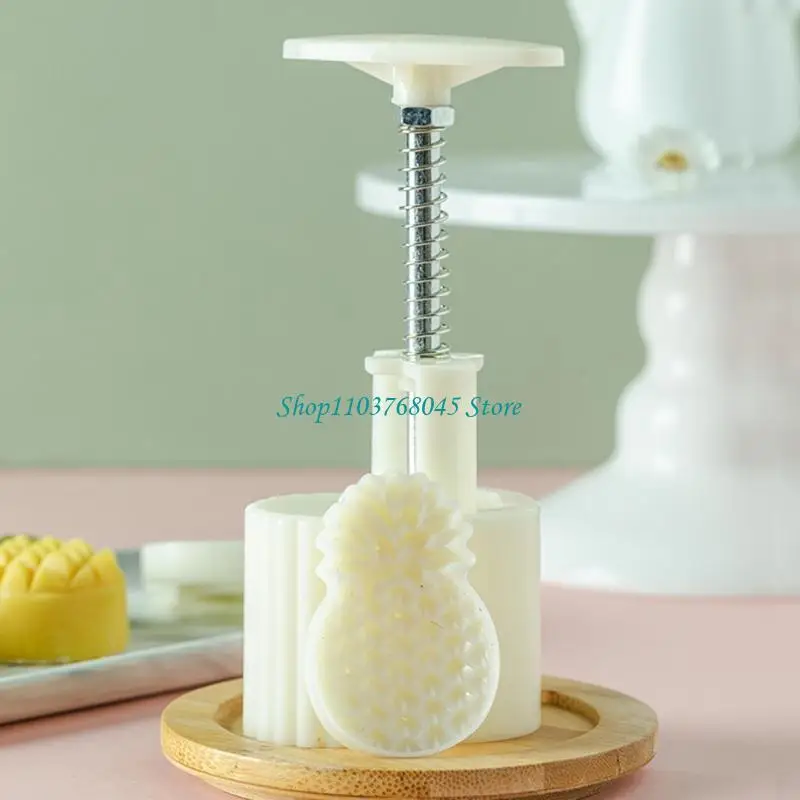 R53F Pineapples/Flower Dessert Stamp Dessert Moulds Baking Accessories Kitchen Tool Plastic Materials for Festival