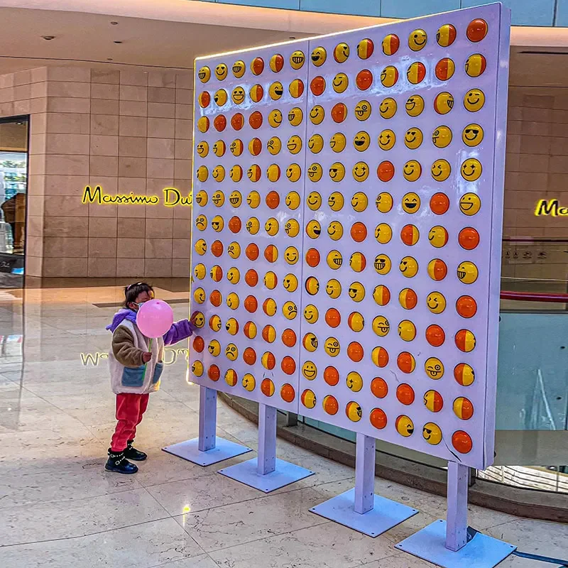 Interactive Educational Touch Ball Board Wall Funny Faces Expression Flip Mounted ABS Art Landmarks Warming Props