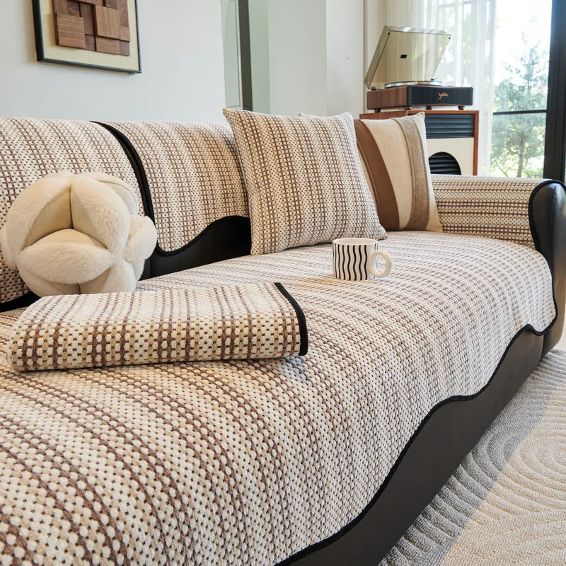 Nordic Irregular Chenille Sofa Covers Non-Slip Four Seasons Couch Towel 1/2/3 Seater Sofas Protector Mat for Living Room Home