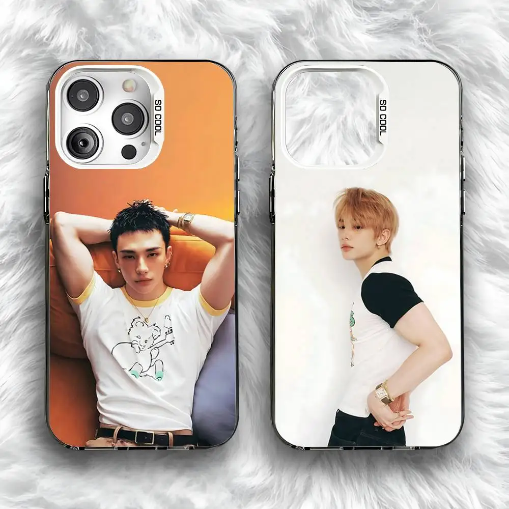 

Korea Singer H-Hyunjins Phone Case For iPhone 16,15,14,13,12,11,Pro,Max,Plus,Mini,SE Anti Fall Gray White Matte Hard Bumper