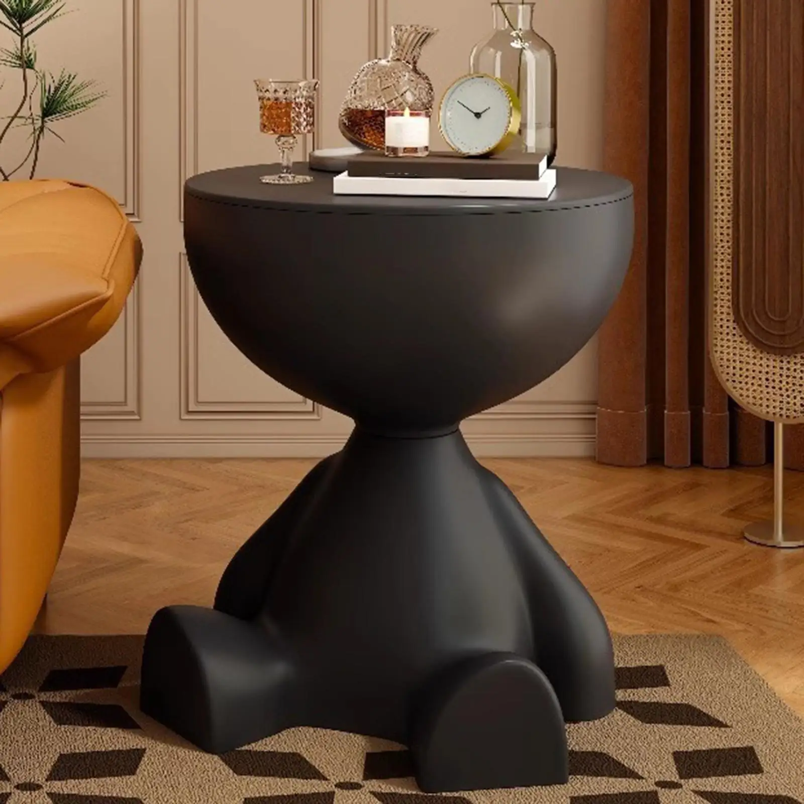 Coffee Table Sofa Side Table Movable Coffee Table Simple Home Living Room Round Table Side Table Small Table Storage Rack image 4