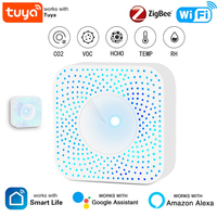 Tuya Zigbee WIFI 6 In 1 Smart Air Box Detector PM2.5 CO2 Gas Sensor Formaldehyde Voc Temperature Humidity Formaldehyde Sensor