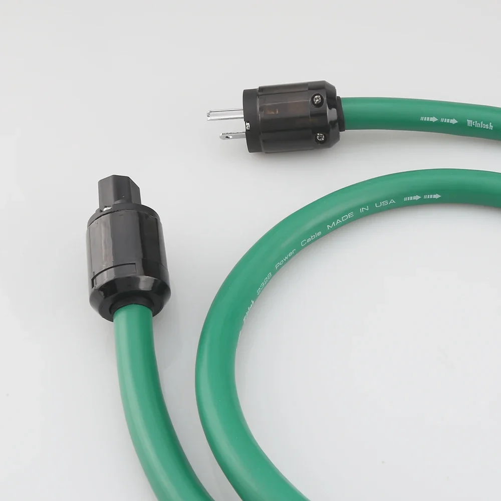 P108 HIFI ทองแดงชุบเงินสายไฟสายไฟ EU US Plug AC Cable Line