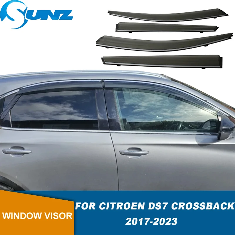 Side Window Deflector For Citroen DS7 Crossback 2017 2018 2019 2020 2021 2022 2023 Car Window Vent Visors Sun Wind Rain Shield