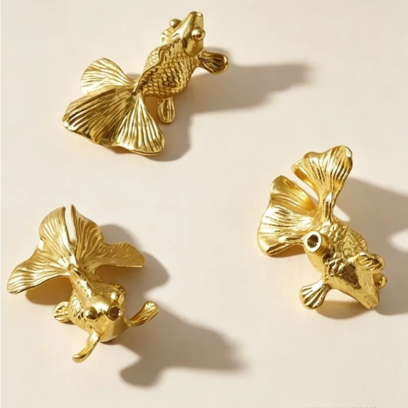 Goldfish Handle Children's Room Wardrobe Handle Brass Cabinet Drawer Cabinet Handle