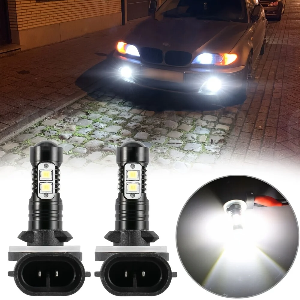 2 قطعة 881 50 واط 10 smd LED الضباب ضوء القيادة لمبات مصباح 886 889 894 896 898 أبيض 6000 كيلو ، بدون بطارية #1