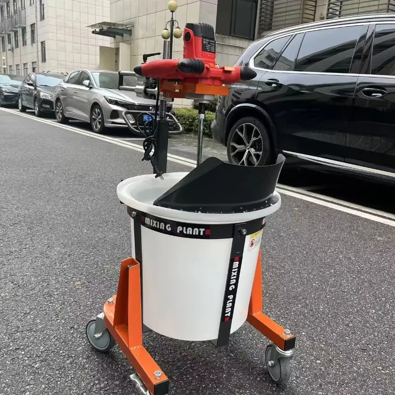 50L industrial cement self-leveling mixing station heavy duty mortar mixer with bracket for professional floor installation