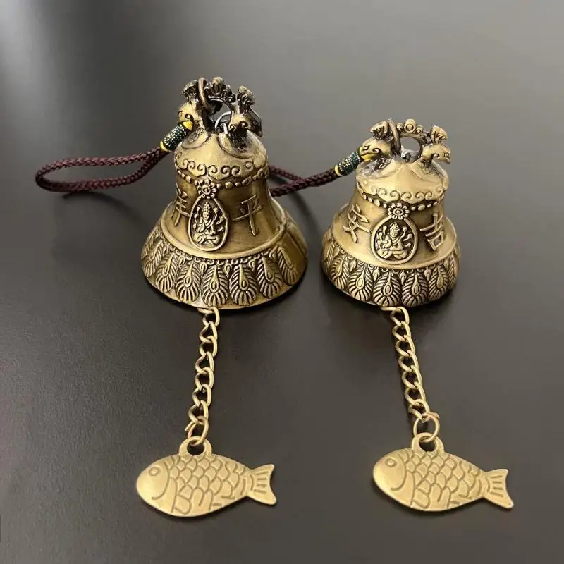 Vintage-Schlüsselanhänger aus Messing, Glocke aus reinem Kupfer, Auto-Schlüsselanhänger, kleiner Anhänger für Männer und Frauen – Detail 8