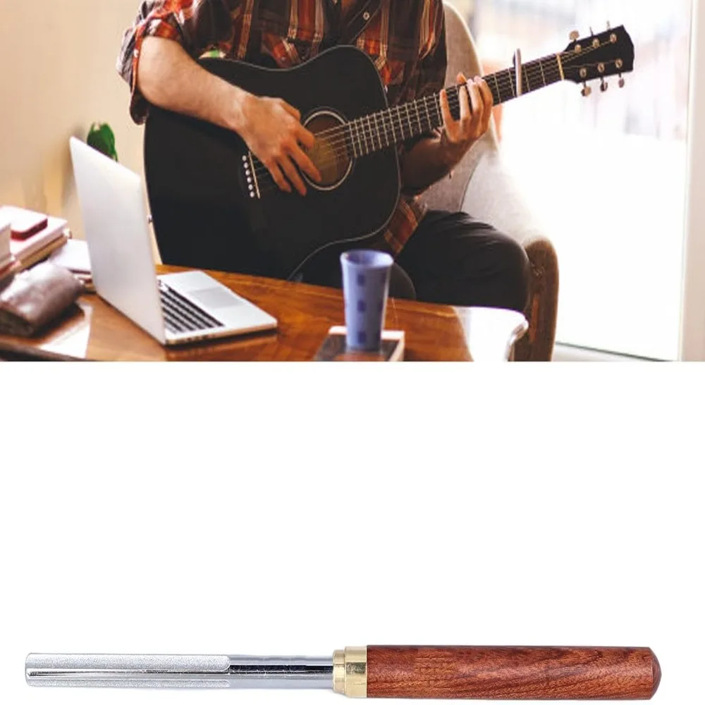 Two in one Design Guitar Fret File Silver+Wood Color Stainless Steel Fret Crowning File Fret Dressing File For Guitarists