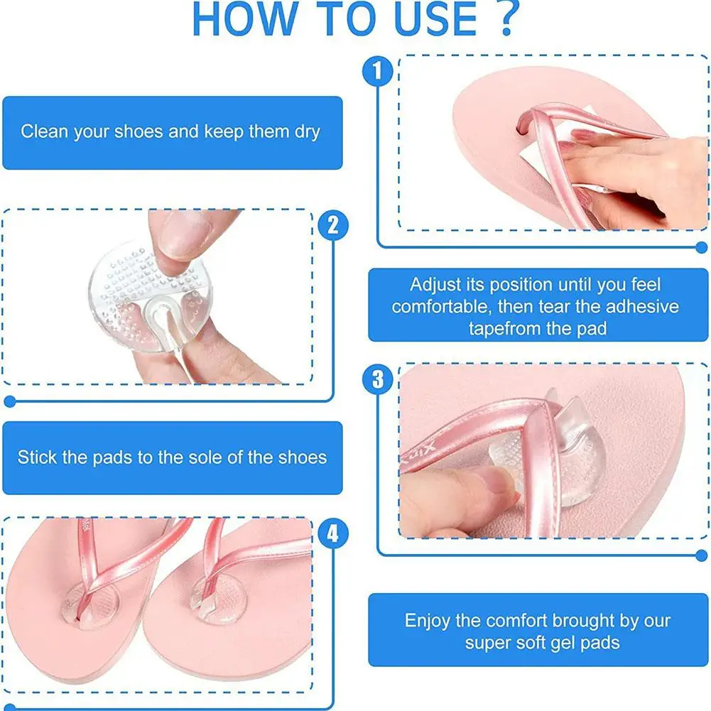 Picture 6: Soft flip Flop Gel Cushions Pad Toe Protectors for Thong Sandal lnserts Guards insoles Shoes Grip Pads Metatarsal Pad