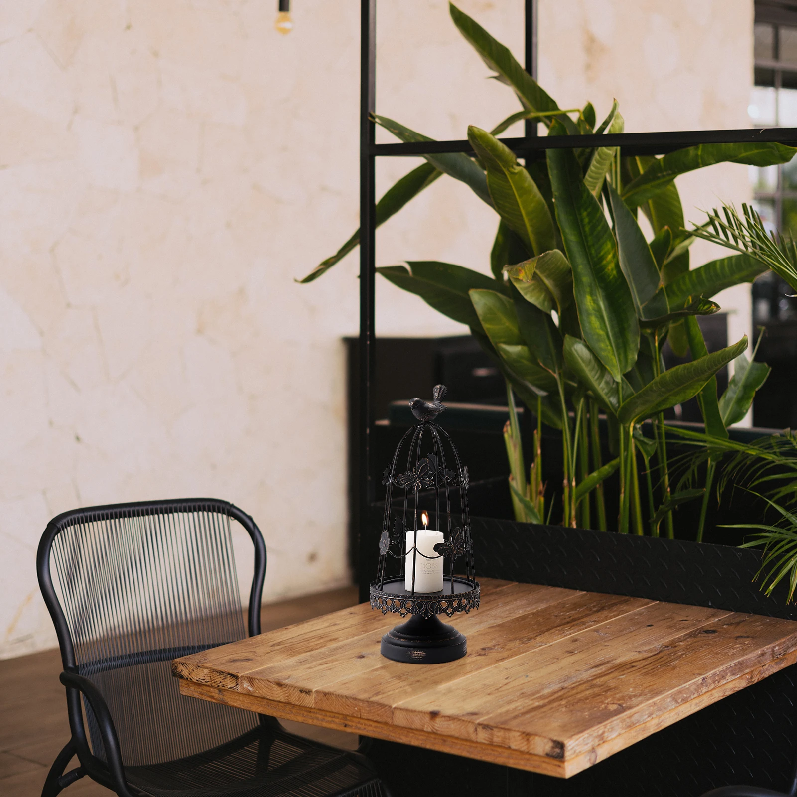 

Vintage Bird Cage Holder Metal Craft Decorative Candlestick for Home Wedding Party Table Centerpiece Desktop Adorn