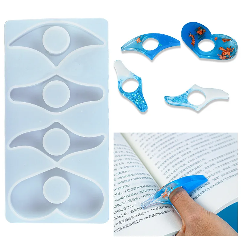 Book Page Holder Resin Mold DIY Reading Bookmark Silicone Molds Thumb Ring Book Page Holder Bookmark Epoxy Resin Book Clip Gift