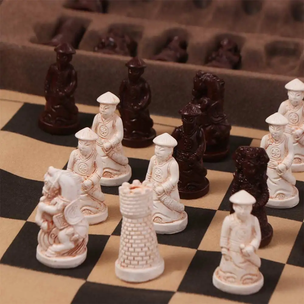

Resin Antique Chess Chess Pieces Lifelike Imitation Ancient Chinese Character Chess Set Puzzle Entertainment