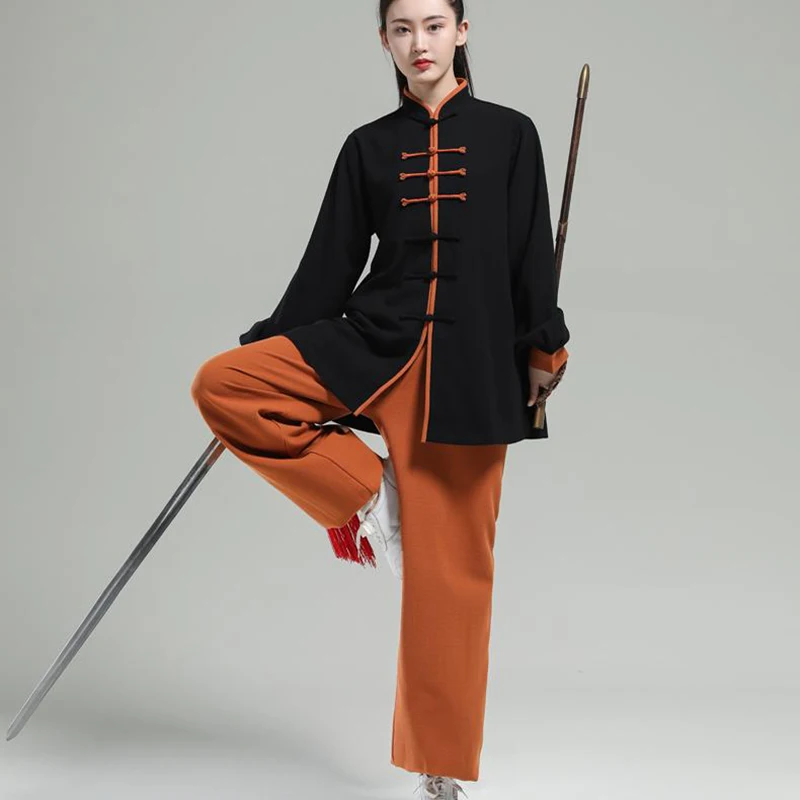 Autumn/Winter Thickened Tai Chi Suit, New Unisex Long Sleeve Performance Set, Chinese Style Martial Arts Practice Uniform