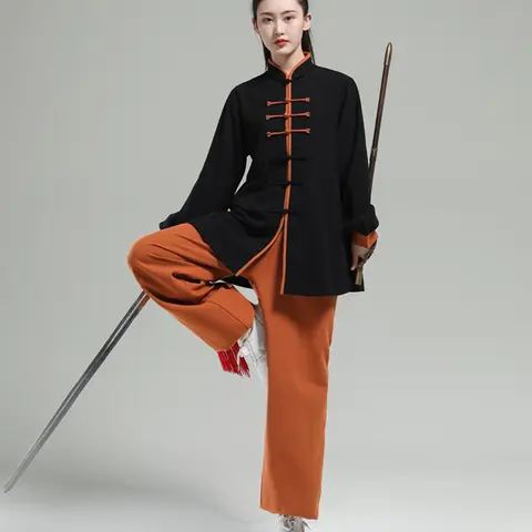 Autumn/Winter Thickened Tai Chi Suit, New Unisex Long Sleeve Performance Set, Chinese Style Martial Arts Practice Uniform