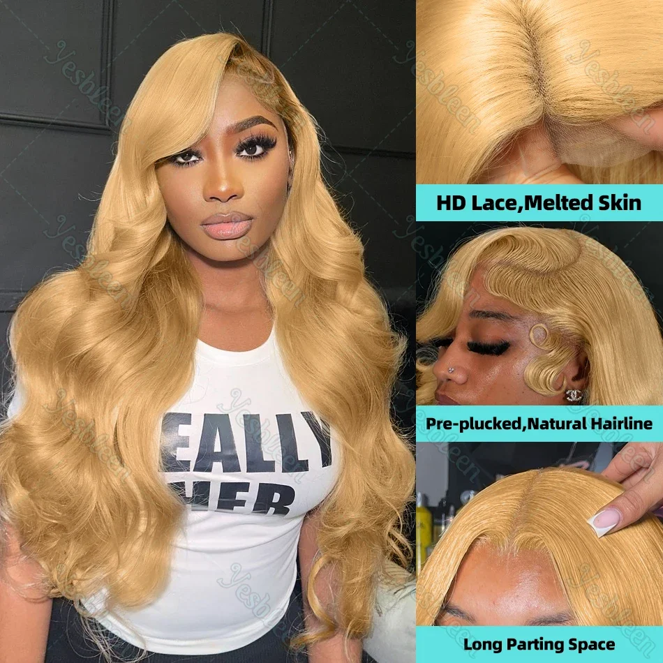 Parrucca frontale in pizzo 13x4 HD Parrucca anteriore in pizzo con onda del corpo a densità 200 30 Parrucca bionda miele Capelli umani 13x6 Parrucche per capelli umani biondo miele