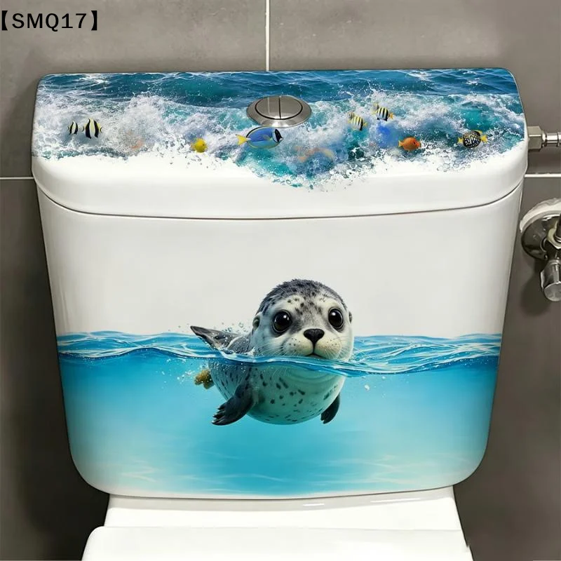 1PCS Cute Sea Seal Toilet Sticker With Waterproof Self Adhesive And Vivid Ocean Pattern Perfect For Home Bathroom Decor【SMQ】