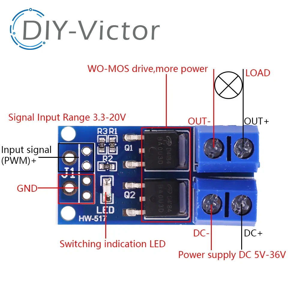 5pcs 15A 400W MOS FET Trigger Switch Drive Module PWM Regulator Control Panel for arduino