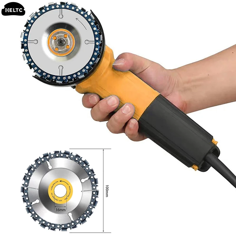 Detachable Universal 4 Inch 22 Tooth Angle Grinder Disc Dedicated Chain Disc Woodwork Carving Chain Saw Disc Slotting Blade Tool