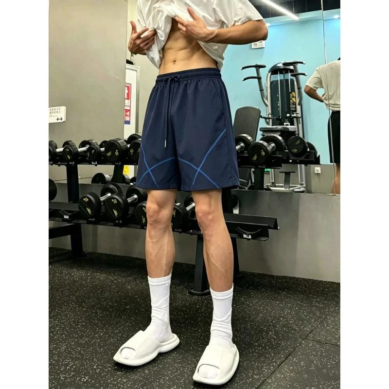 

American Style Quick Dry Ice Silk Shorts Men's Summer Loose Straight Leg Five-Quarter Pants Outdoor Casual Sports Mid-Pants