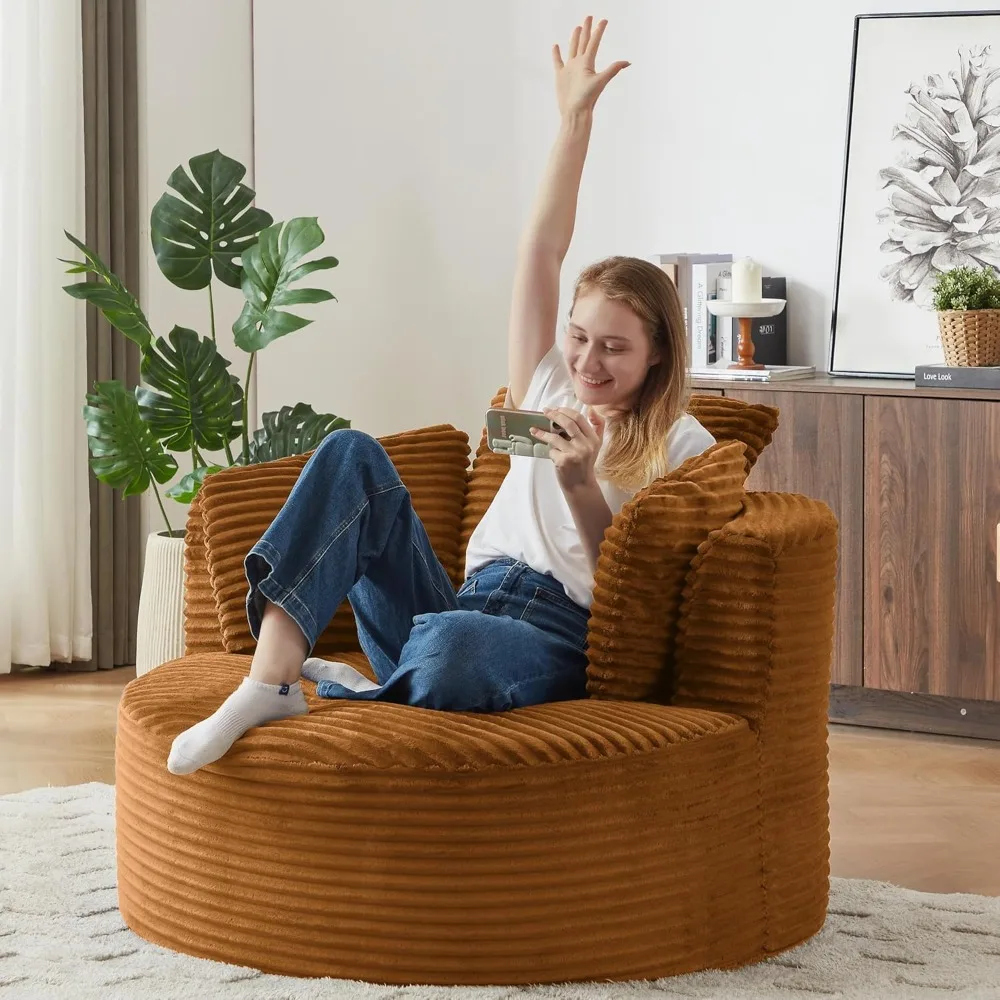 

"49" Ultra-Soft Accent Chair - Boneless Deep Seat Modern Round Chair for Living Room & Bedroom, Oversized Comfort"