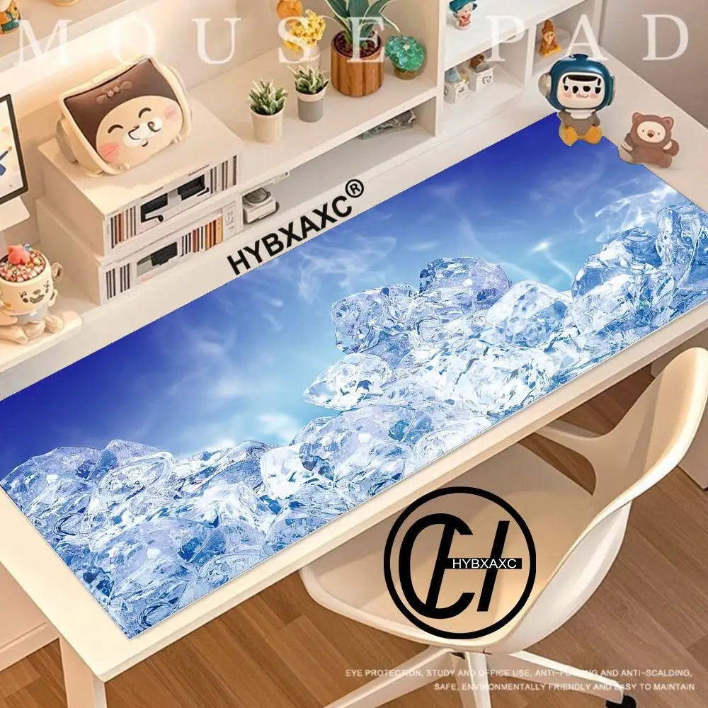 

Ice Cubes and Water Mouse Pad Computer Desk Mat HD Keyboard Pad Non-Slip Rubber for Friends Teens Girlfriend Boyfriend Workers