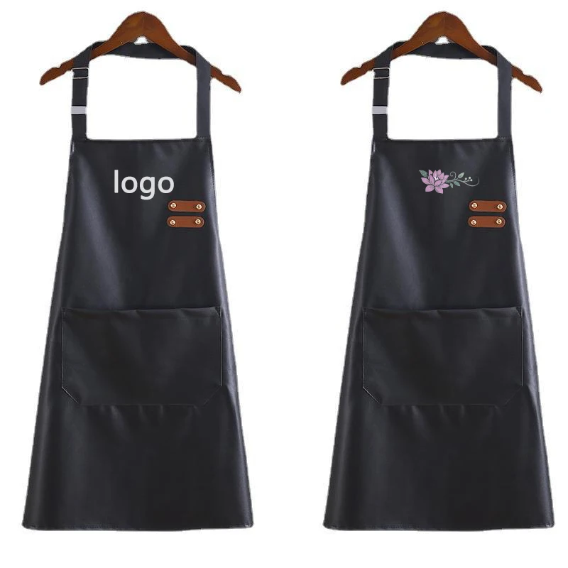 

Women's 2025 Fashion Leather Apron Household Kitchen Dining Waterproof OilProof Workwear Custom Logo Available