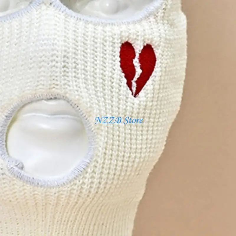 

T21F Wacky Balaclava Hat for Adult Autumn Winter Knitted Hat Halloween Party Photography Props Broken Heart Knitted Cap