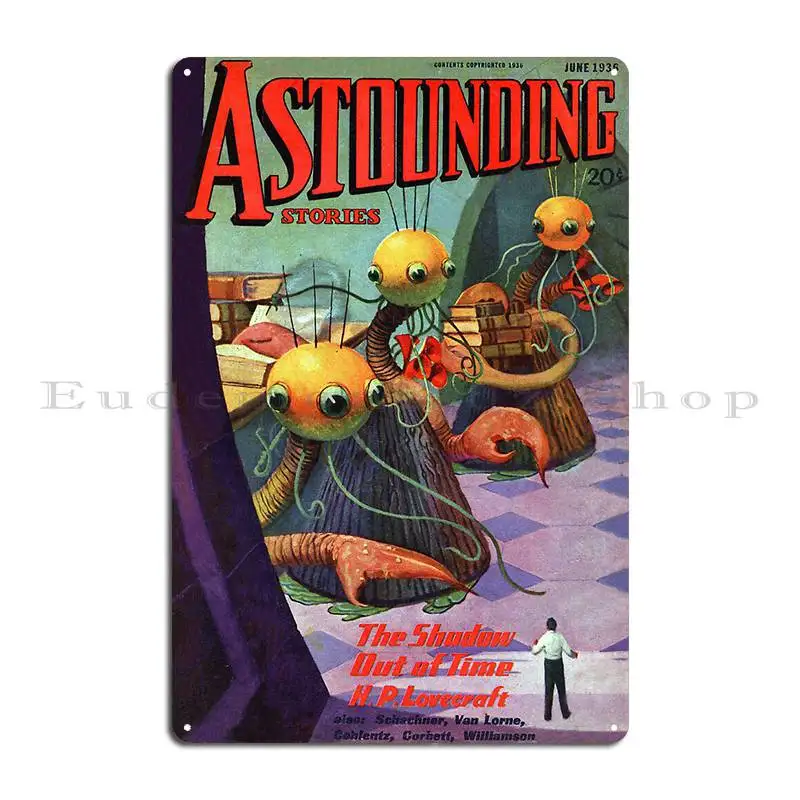 H P Lovecraft في قصص مذهلة اللب الخيال علامة معدنية جدار جدارية الحديد سينما جدارية جدار الكهف تين تسجيل ملصق #2