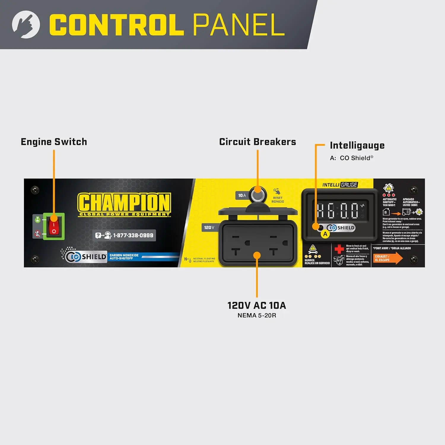 Générateur portable personnalisable de 1500 watts avec bouclier CO