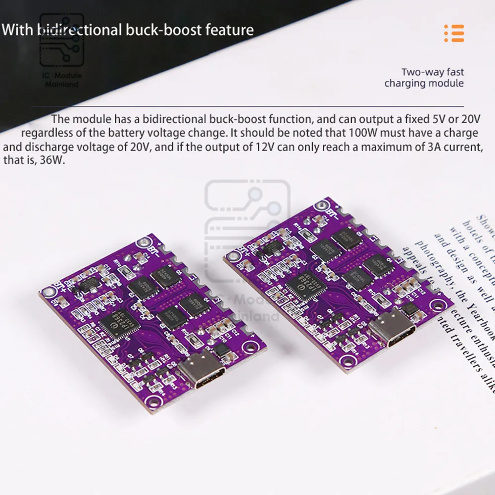 IP2368 Bidirectional High Power TYPE-C Interface Charging Module Kit 100w Lift Voltage Fast Charging Module