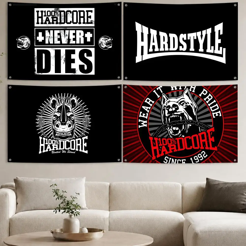 Cool 100 H-Hardcore Flags Aesthetic Wall Tapestry Printed Wall Hanging Living Room Party Outdoor Decor