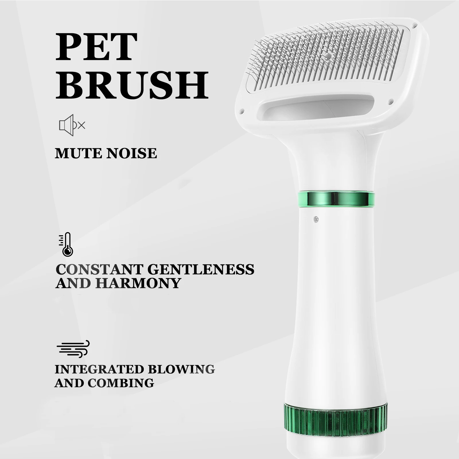 

Pet Hair Dryer Comb 2 in 1 Grooming Tool Brush for Dogs Drying Blowing Deshedding Safe Durable Plastic Bristles Massaging