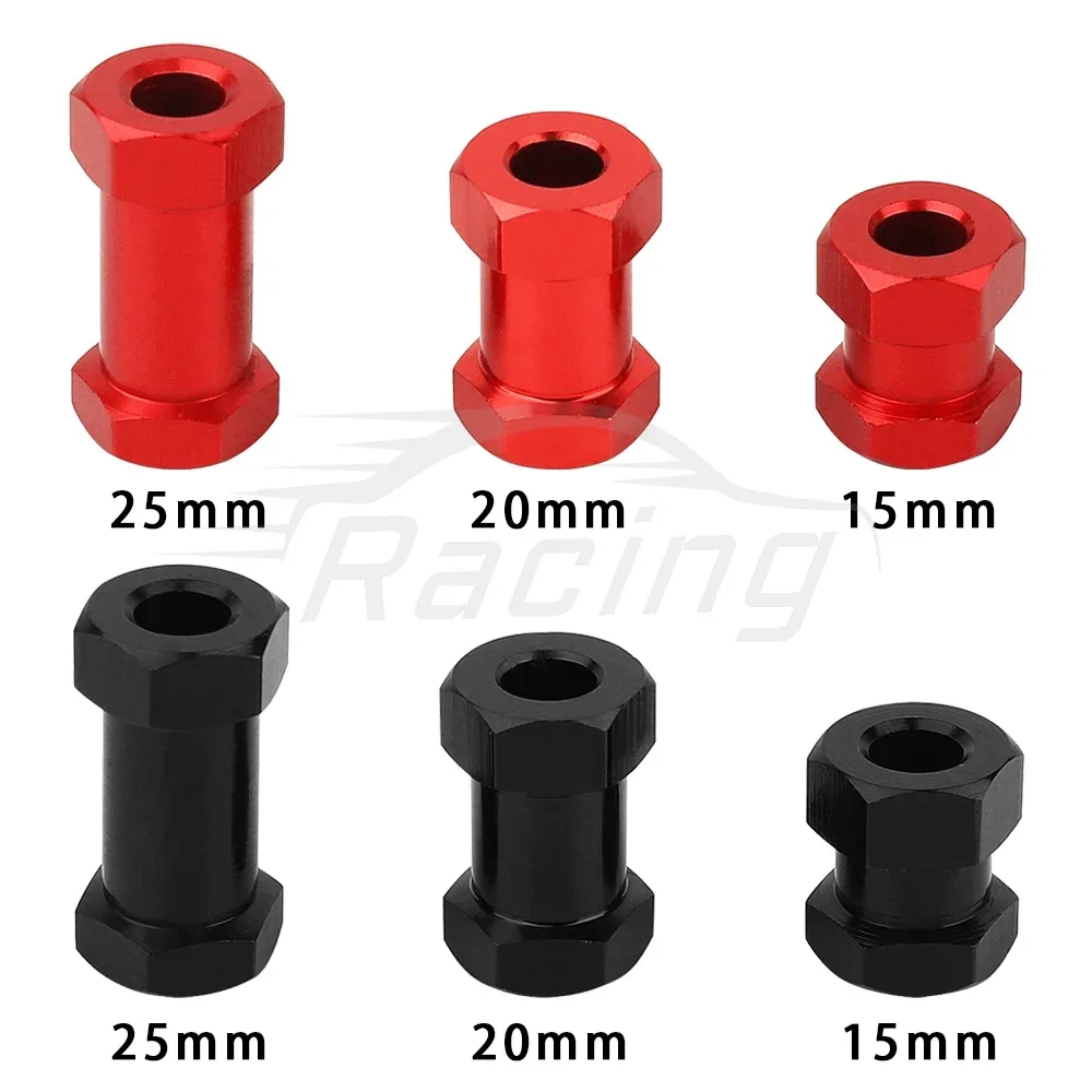 4x 1/10 Aluminum 12mm Wheel Hex Hub 15/20/25mm Extension Coupler Adaptor for RC Crawler Car Parts AXIAL AX10 SCX10 D90 CC01 F350