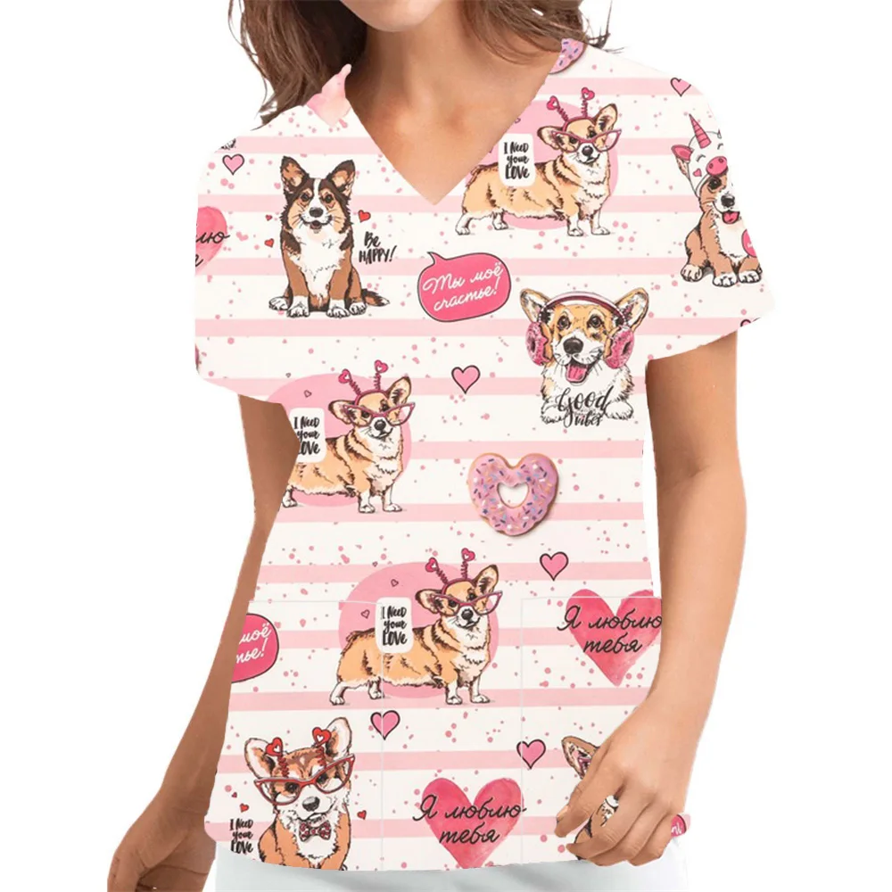 Nieuwe Veterinaire Tandarts Scrubs Medische Uniformen Vrouw Tops Mode Slanke Schoonheid Scrub Kleding Spa Verpleegster Medisch Laboratorium Medische Unifor