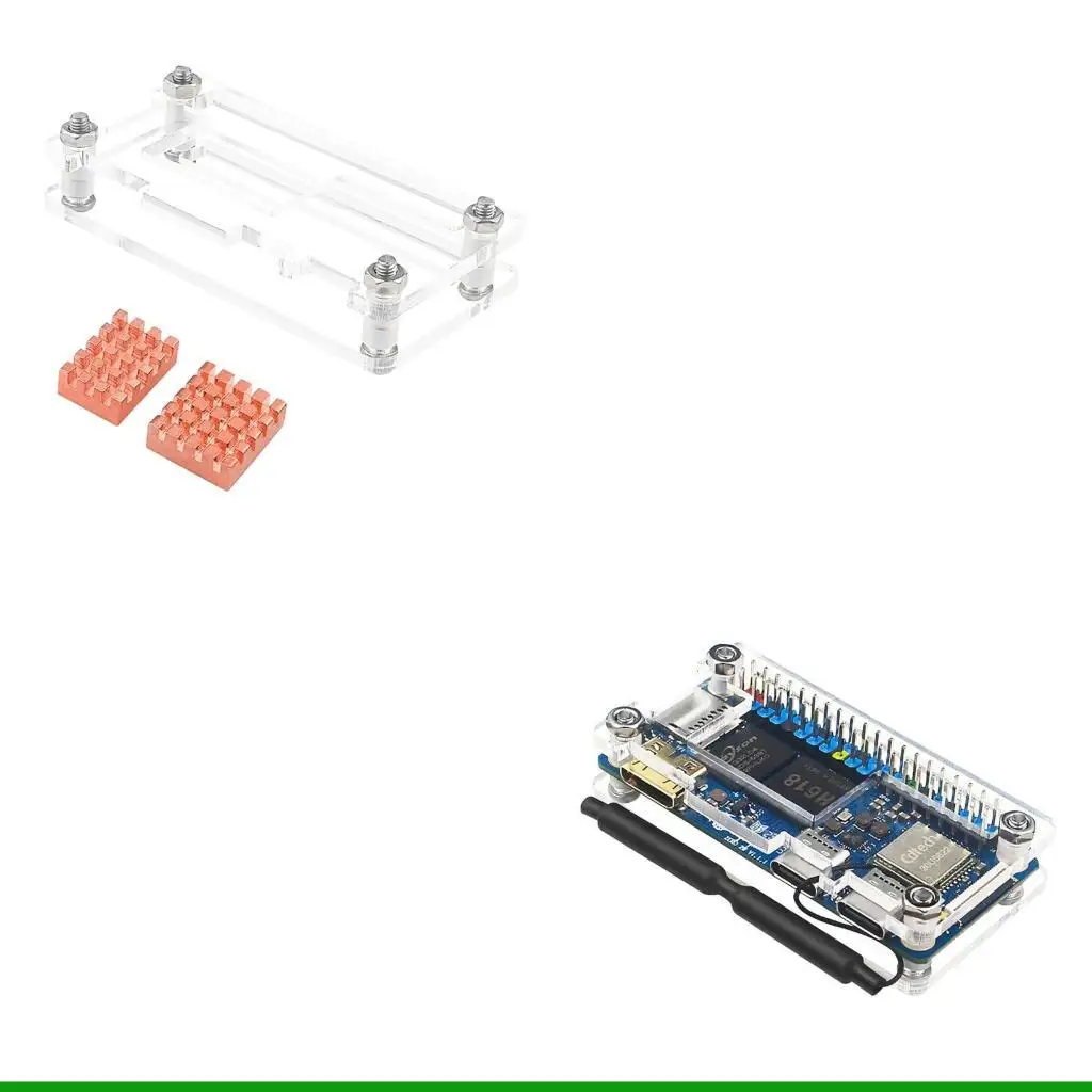 

U55C Fully Vented Clear Acrylic Cover Case for OrangePi Zero2W Copper Heatsink Box