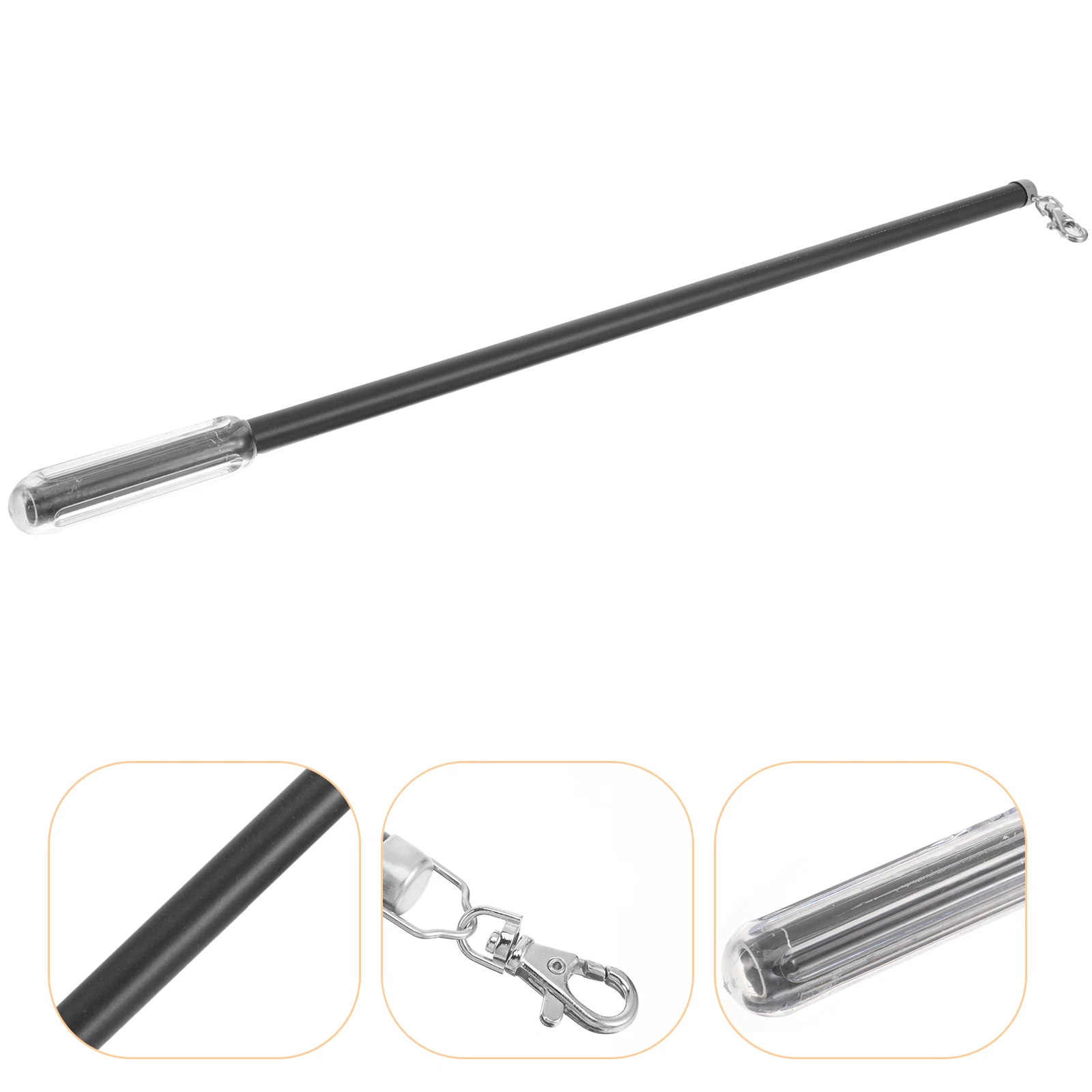 

50cm Black Aluminum Curtain Rod Manual Pull Wand Smooth Surface Long Track Easy Operation Suitable for Windows