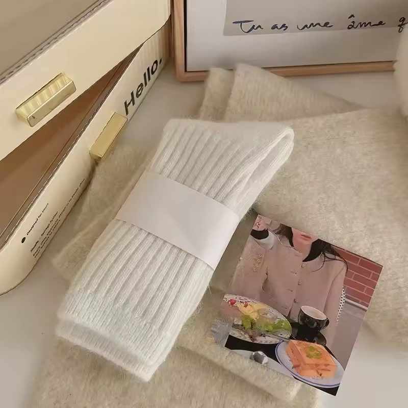 Winter Thick Warm Women's Cashmere Wool Socks Japanese Harajuku Style Solid Color Long Thermal Fashion Sox for Ladies - Image 7