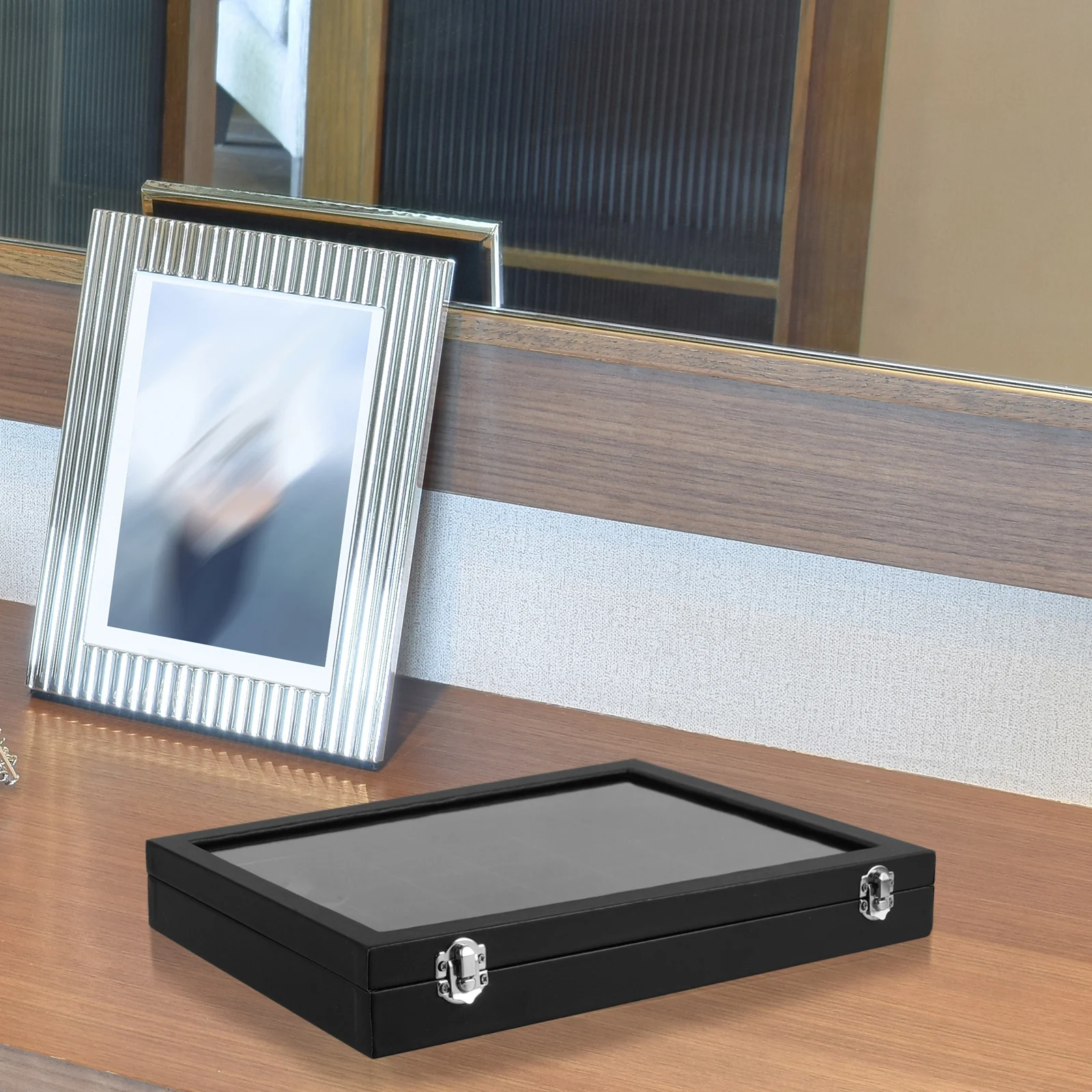 

36 Grid Rock Display Case Collection Storage Box With Compartments Jewelry Watch Organizer Stable Material Elegant Design Rock