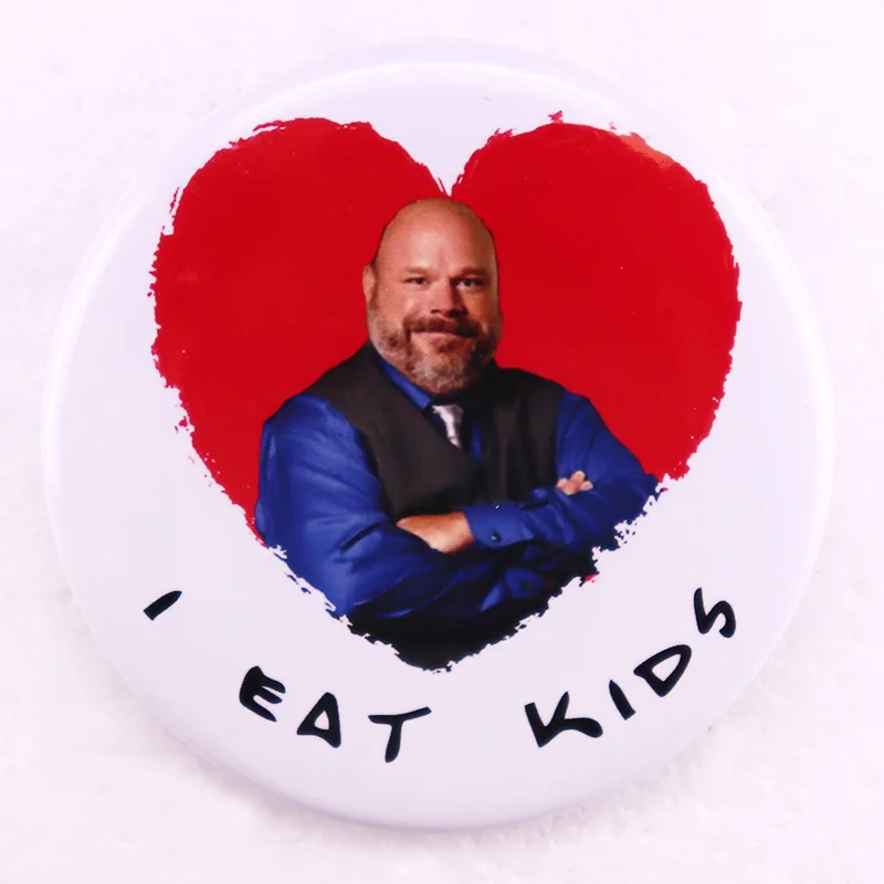I eat Kids Bertram funny meme badge red heart button Pin brooch jewelry gift