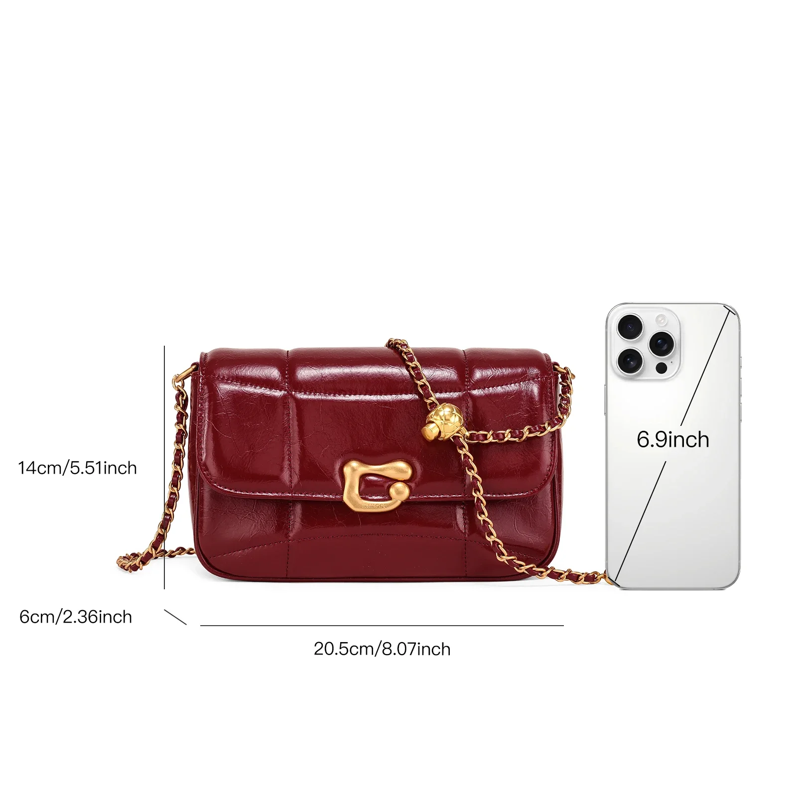 ITAMOOD Chain Bag Genuine Leather Crossbody Luxury Brand Shoulder Bag Luxury Designers Quilted Square Handbag Women Handbags - Image 6