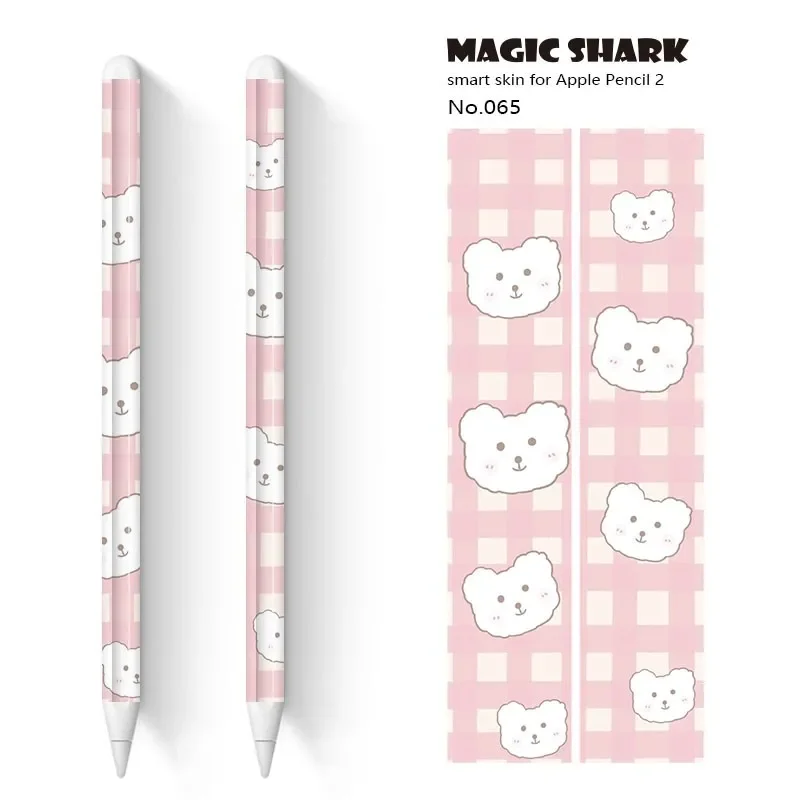 2pcs/lot Cute Cartoon Bear Rainbow Leaf Sun Flower Pig Sticker Case Cover Film for Apple Pencil 2