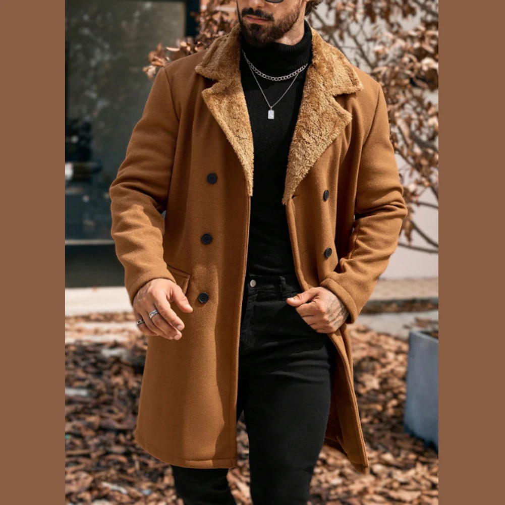 

Fleece Lined Brown As Pictures Show Mens Winter Jacket Double Breasted Closure 96 Polyester 4 Spandex Autumn Winter