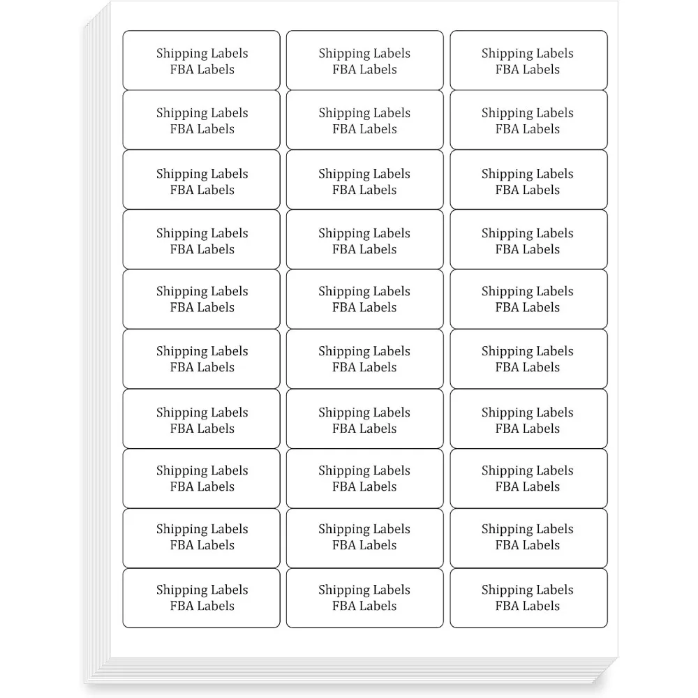

Shipping Address Labels 1x2.625" for Laser/Inkjet, 30 Labels/Pg, 30 Sheets, 900 Labels
