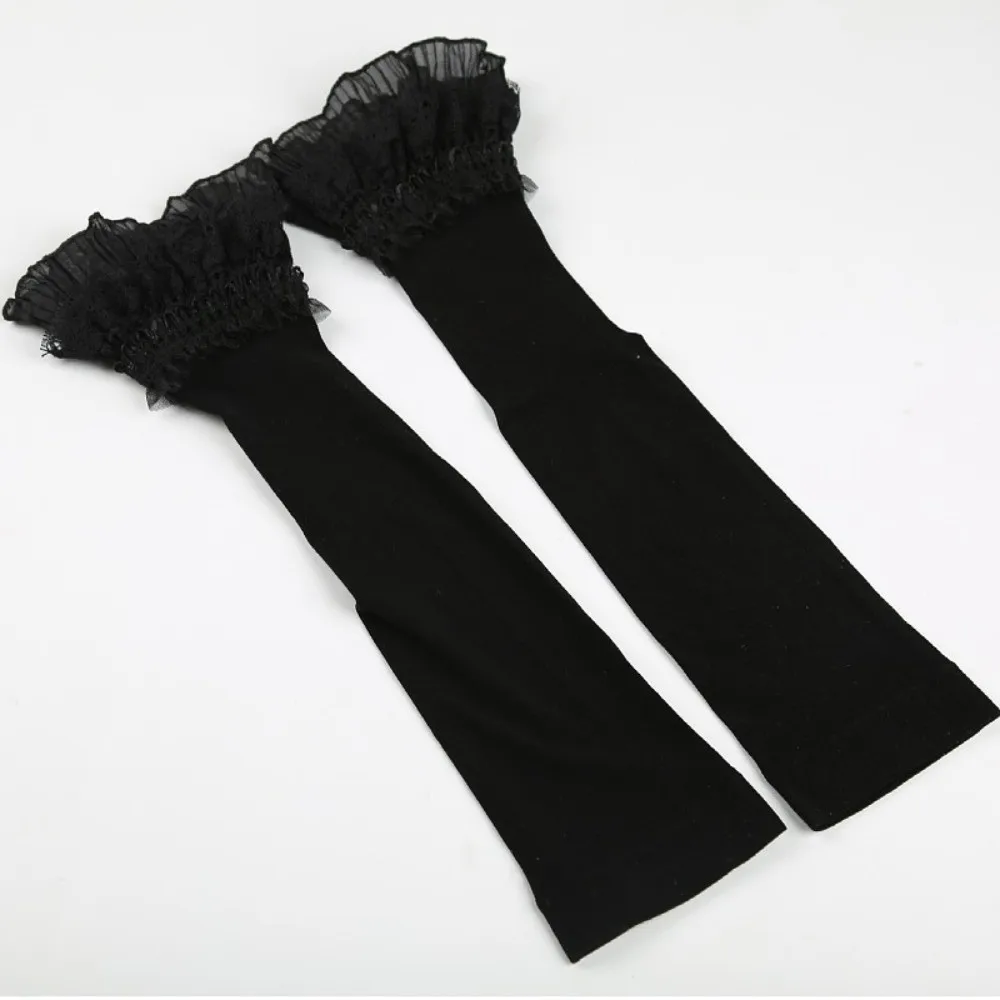 

Summer Long Sleeve Lace Gloves Elastic Sun Protection Sunscreen Arm Sleeve Breathable Anti-UV Driving Gloves
