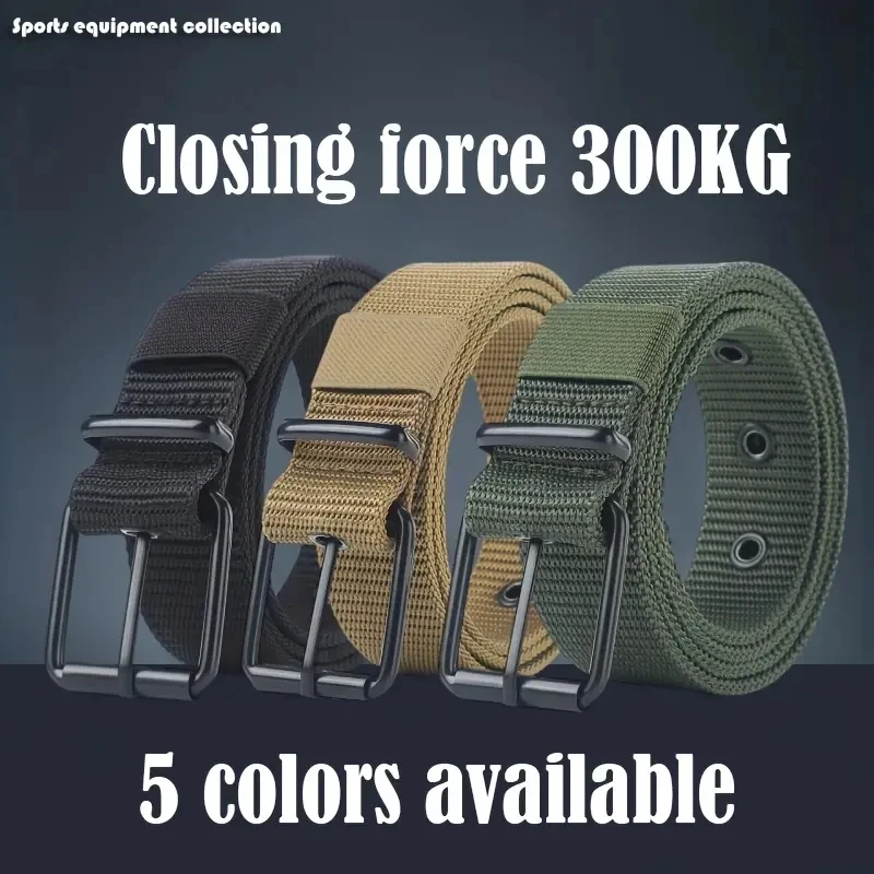 Men's Belt Porous Canvas Pin Buckle Leather Belt Outdoor Sports Belt Women's Trendy Eyelet Belt With Jeans Belt For Men Women