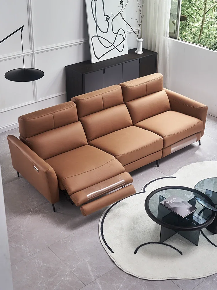 Technology Cloth Sofa Simple Modern Straight Row Three-Seat Electric Functional Sofa Zero against the Wall