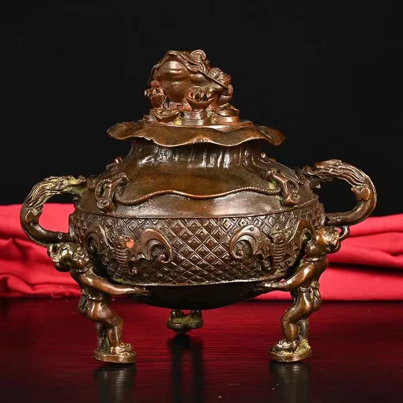 

Collectable Qing Dynasty (QianLong1722-1783)copper gold toad Incense Stove\Censer,Decoration,Free Shipping