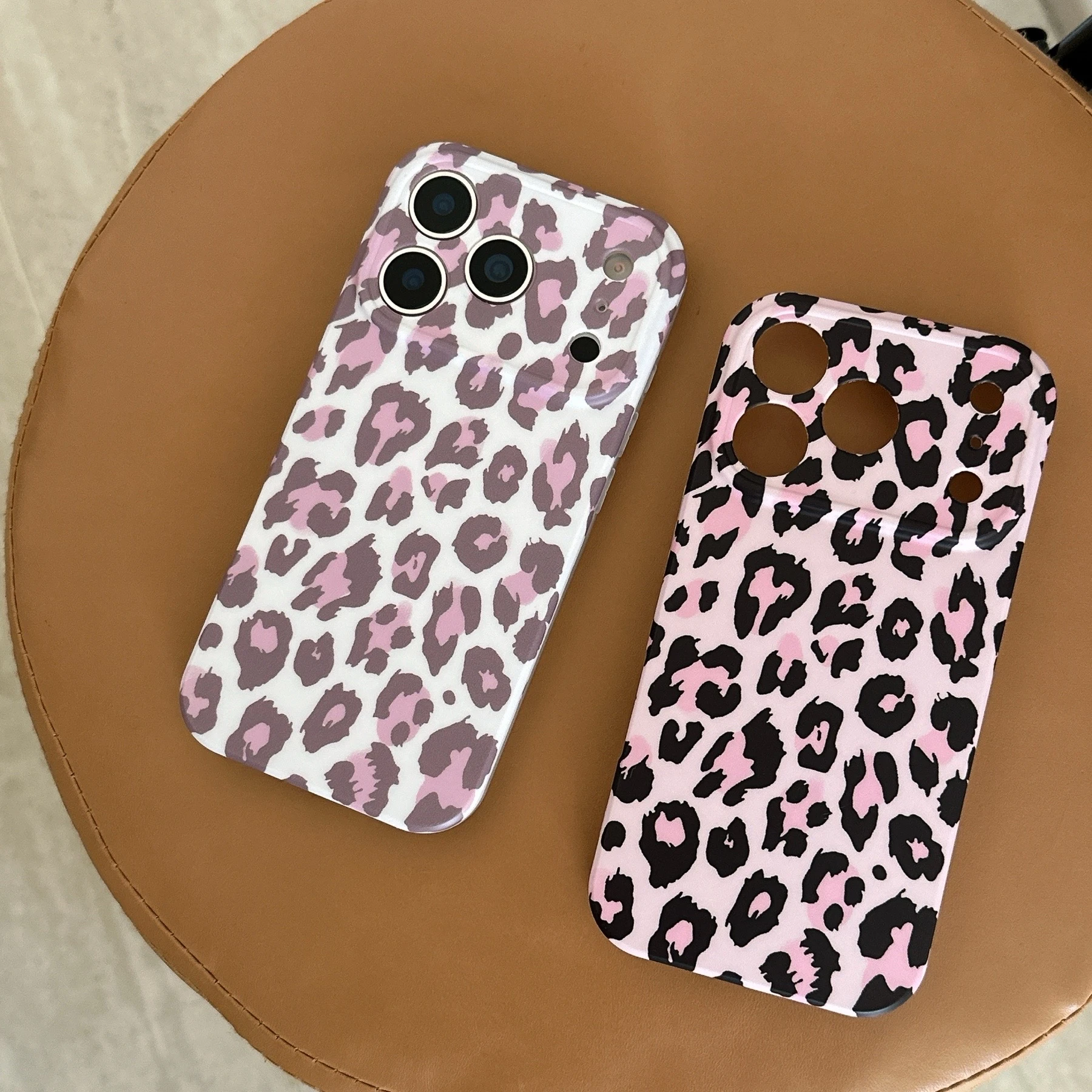 

Fashion Leopard print Pink Brown Soft Phone Case For iPhone 17 15 14 12 13 16 Pro Max 17 Air XR X XS 12 13 MINI Y2k Back Cover